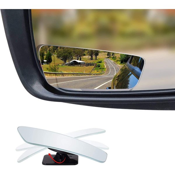 Verivue Mirrors 3.5 Inches Rectangle Shape Blind Spot Mirror for Car, Universal Fit, HD, Stick on, Frameless, Convex, Wide Angle, Side Mirror Blindspot, Adjustable Design Blind Spot Mirrors 2 Pack