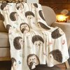 Hedgehog Blanket Cozy Plush Flannel Fleece Cute Animal Throw Blanket for Boys Girls Kids Ultra Soft Lightweight Fuzzy Nursery Blankets Gifts for Bed Couch Sofa 50"x40"