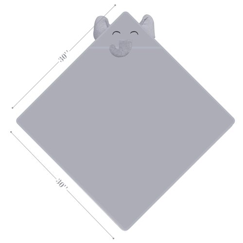 YOYOO Premium Baby Bath Towel – Viscose Derived from Bamboo, Baby Hooded Towels - Newborn Essential Cute Grey Little Elephant -Perfect Baby Registry Gifts for Boy Girl