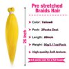 Unionbeauty 26 Inch Pre Stretched Braiding Hair 2 Packs Yellow Braiding Hair for Box Braids Hot Water Setting Easy Braid Yaki Texture EZ Braids Synthetic Hair Extensions Crochet Bradids Hair (YELLOW#)