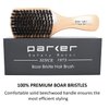 Parker 100% Boar Bristle Hair Brush, Natural Beechwood Handle - Packaged in a Gift Box