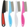4 Pcs Flea Fomb,Cat Flea Comb,Flea Comb for Cats,Dog Flea Comb,Flea Brush for Dogs,Stainless Steel Comb,Professional Dandruff Removal Combs,Grooming Tool for Pets Dog(White,Pink,Blue,Black)