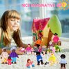 20 Pcs Wooden Dollhouse Family Set of 16 Mini People Figures and 4 Pets, Dollhouse Dolls Wooden Doll Family Cosplay Figures Accessories for Pretend Dollhouse Toy (Cute Style)