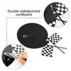 123 Pcs Black and White Checkered Racing Party Decorations Car Party Tableware Set Race Themed Party Plates Banner Tablecloth Car Sports Napkins Forks Hanging Swirls Checkered Birthday Party Supplies