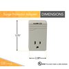 Woods Surge Protector Adapter For 900 Joules Of Protection With One 3-Prong Outlet And Surge Protection Alarm (Wall Mounted, Light Grey)