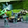 LovesTown 115PCS Army Men Playset, Military Soldier Set Army Action Figures Battle Group Military Base Toy with Box Helicopter for Gifts Green
