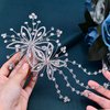 ULAPAN Wedding Headpiece Hair Combs Rhinestone Bridal Headbands for Bride Flowergirl Women Crystal Silver (Silver)