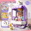 Mini Claw Machine for Kids,Girls Unicorns Toys Electronic Arcade Game Vending Machine w/Plush Fidget Toys Refill Inside,Small Stuff Prizes Candy Machine Dispenser, Christmas Birthday Party Favor Gifts