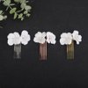 Teyglen Bride Flower Wedding Hair Comb Bridal Flower Headpiece Small Cute White Flower Pearl Hair Piece Decorative Hair Jewelry Accessories for Women Girls (Silver)
