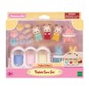 Calico Critters Triplets Care Set - Dollhouse Playset with 3 Hopscotch Rabbit Figures & Accessories Included