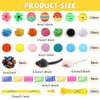 QUOZUO Kitten Toys, 60PCS Cat Balls Springs Toy Set, Sparkle Ball, Cat Mouse Toy, Cat Crinkle Balls, Cat Springs, Cat Ball Toy, Furry Cat Toys Balls Soft Pom Pom Balls