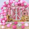 Jumpama Cowgirl Birthday Party Decorations Western Birthday Party Supplies, 65Pcs Cowgirl Balloons and 1Pcs Western Birthday Backdrop for Cowgirl Rodeo Birthday Party Country Western Baby Shower