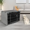 Seiyierr Dog Crate Cover - Kennel Cover Fit for 24 Inch Dog Crate, Double Door Polyester Crate Cover for Wire Dog Crate Indoor Outdoor Protection, Grey