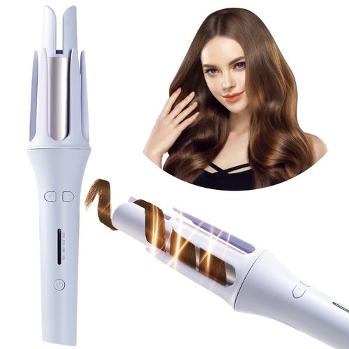 Automatic Hair Curler，Rotating Curling Iron 1 inch with 4 Temperatures Automatic Curling Iron Wand for Women，Dual Voltage Fast Heating Hair Curlers for Long/Middle/Short All Hair (1 INCH, Blue)