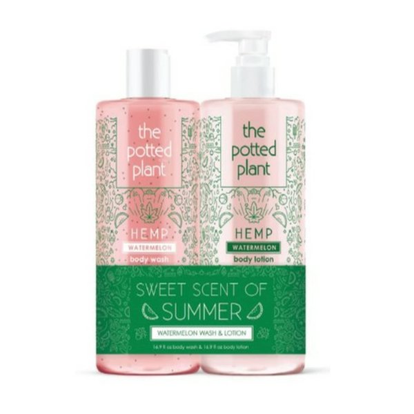 Potted Plant Watermelon Body Lotion & Body Wash Duo