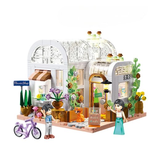 YICHENZHAOXING Flower Store White Building Blocks Set,Pet Bookstore Building Toy kit with Beautiful Gift Box 6-12 8-12 4-7 for Girls Boys 6-12 561PCS