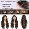 Rinatore Highlight Ombre Lace Front Wig Human Hair 28 Inch 1B/30 Body Wave HD Lace Front Wigs Human Hair Pre Plucked 13x4 180 Density Frontal Glueless Balayage Wig Human Hair with Baby Hair