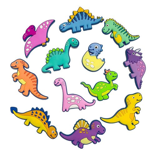 VLOOK 12pcs Dinosaur Fridge Magnets Animal Refrigerator Magnets Soft Rubber Magnets Home Kitchen Decoration