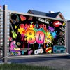 Avezano 80's Party Decorations Back to The 80s Banner 80s Backdrop 1980 Birthday Party Decoration Retro Graffiti Hip Hop 80's Party Supplies 70.8x43.3"