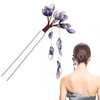 KALLORY Flower Hair Stick Ancient Style Tassel Hair Stick Pendant Updo Hair Accessory