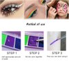 Yeweian 2 Pcs Water Activated Eyeliner Palette Liquid Eyeliner Colorful Set Hydra Graphic Eyeliner Makeup, Neon Face Paint Glow UV Black White Red Body Paint Rainbow Eyeliner(01+02)