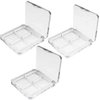 3Pcs Empty Eyeshadow Palette Box Clear Plastic DIY Refillable 4 Grids Makeup Eyeshadow Powder Blush Lipstick Containers Square Small Case for Women Daily and Travel Use