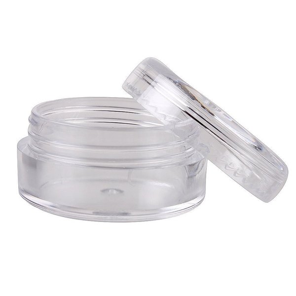 Generic Clear Plastic Empty 5 Gram Tiny Small Cosmetic Containers Pot Jars Eye shadow Container Lot Nail Bottles Powder Container (100 Pcs)