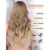 XIXIBI Blonde Wigs for Women Long Ombre Blonde Wavy Wig with Dark Roots Lace Front Hairline Womens Charming Wigs Natural Looking Blond Synthetic Heat Resistant Fiber Wig for Daily Party Use 26 Inch