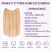 Halo Hair Extensions Real Human Hair,Prokyvity Halo Hair Extension 100% Human Hair,Halo Extensions Real Human Hair,Human Hair Halo Extensions,12P613 Golden Brown Mixed Bleach Blonde 16inch