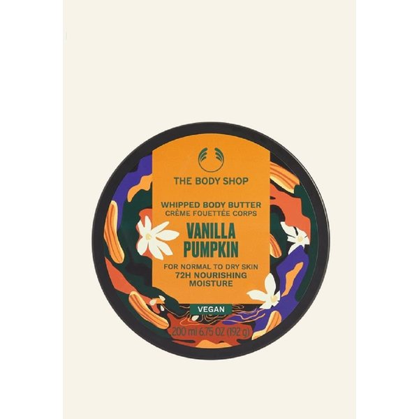 The Body Shop Vanilla Pumpkin Whipped Body Butter 72H Vegan Moisture 6.9 OZ (200ml)