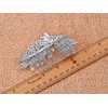 ALILANG Elegant Faux Pearl Silver Tone Crystal Rhinestone Leaves Bridal Hair Comb