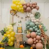 Lion Balloon Arch Kit,Dusty Green Mustard Yellow Brown Sand White Balloons for Kids Boy Safari Jungle Wide One Lion Birthday King Party Decorations Baby Shower Wedding Cartoon Party Supplies