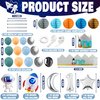 First Trip Around The Sun Birthday Party Decoration Pack, 1st Baby Shower Space Birthday Party Supplies Including Banner, Backdrop, Garland, Tablecloth, Felt Hat, Honeycomb, Cake Toppers, Latex and