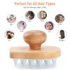 Scalp Massager Shampoo Brush, Wooden Wet and Dry Hair Scalp Care Brush, Shower Brush Scalp Scrubber Exfoliator with Soft Silicone Bristles for Dandruff Removal, Hair Growth (White)