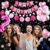 Sweet 21st Birthday Decorations for Women, Pink and White 21 Happy Birthday Balloons，21st Birthday Party Supplies for Her Girlfriend Wife Including Pink Happy Birthday Banner, Hot Pink Number 21 Foil