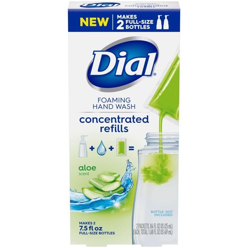 Dial Foaming Hand Wash Concentrated Refill, Aloe-scented, 2 pack, 1.68 fl oz
