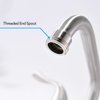 Phiestina Brushed Nickel Utility Sink/Laundry Faucet, 4 Inch Centerest 2 or 3 Hole Rotatable Swivel 360° Spout with Threaded End, with Water Supply Line, BF25-7-BN