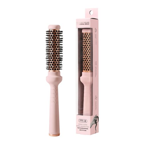 F3 Systems Magic Curling Thermal Brush(1 Inch), Cut Drying Time,Self-Standing Round Brush, Great Blowout, Ceramic Coated Barrel,Quick Styling Brush,Blowout Volume,Ionic Thermal Barrel,Volumizer,Styler