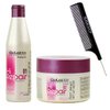 Kuss HI REPAIR Shampoo (250 ml) & Conditioner Masque (250 ml) DUO SET for Damaged Hair, Strong & Full Bodied Shine (With Comb)