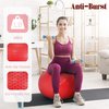 Fitvids Anti-Burst and Slip Resistant Exercise Ball Yoga Ball Fitness Ball Birthing Ball with Quick Pump, 2,000-Pound Capacity, Red, 22-inch, M