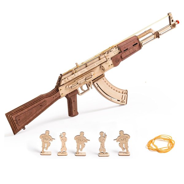 RoWood 3D Puzzles for Adults,Rubber Band Gun,DIY Wooden Puzzles Wooden Model Building Kit Creative Toy Wooden Kits Assembly Puzzles,Gifts for Adults&Teens