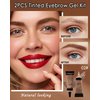 Tinted Eyebrow Gel Kit-2PCS Auburn Thickening Brow gel para cejas,Brow Fillers,Fast Definitio Brow Glue,Natural Long Lasting Waterproof Eyebrow Makeup Gift for Women with 2 Eyebrow Brushes-Set 02