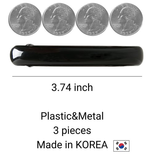 Aurora Pin Stylish Tortoise Shell Hair Clip - Autoclasp Barrettes For Styling in an Updo, Bun, Ponytail - Strong Korea Made Accessory for Thick, Medium Volume Hair - Set of 3 Pieces, 3 Colors