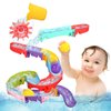 Fajiabao Toddler Bath Toys for Kids Ages 1-3 2-4 Mold Free Bathtub Toys DIY Slippery Slide Track Fun Baby Shower Toys Birthday Gift for Boys Girls Bath Time 1 2 3 4 5 6