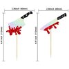 Gyufise 24Pcs Halloween Cupcake Toppers Glitter Horror Blood Knife Cupcake Picks Killer Birthday Cake Decorations for Halloween Blood Knife Theme Birthday Party Supplies