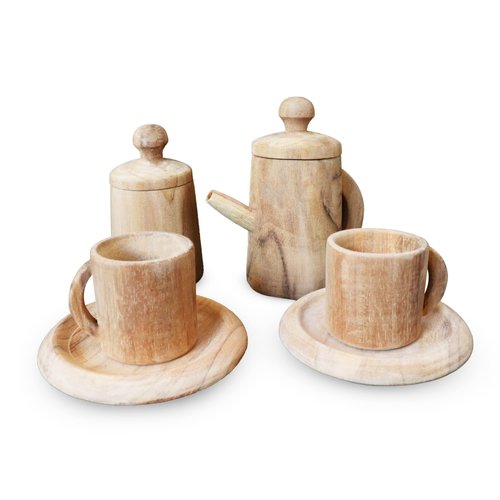 Wooden Tea Set for Kids – Tea Party Set for Toddlers – Kitchen Tableware Play Set – Perfect Kids Garden Tool Kits – Pretend Play Wooden Sets – Play Room Gifts