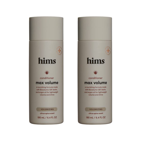 Hims Max Volume Conditioner 2 Pack - Volumizing Conditioner for Men - Citrus Spice - Men's Natural Conditioner - Moisturizes, Adds Shine & Bounce - 2 x 6.4 fl oz Bottles