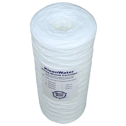Kleenwater KW4510SW Polypropylene String Wound Water Filter Cartridge, 20 Micron, Compatible with Aqua-Pure AP814, Made in USA