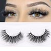 Miss Kiss 1 Pair 3D Mink Lashes Lash Natural Look Eye Lashes Soft Fluffy False Lash Cat Eye Fake Eyelashes Wispy Handmade Eyelash Strips Pack for Makeup Reusable 12 MM