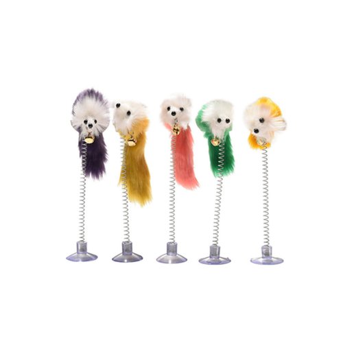 5 pcs of Interactive cat Toy with Suction for Indoor Cats with self Play Hanging Feather Mouse Toy